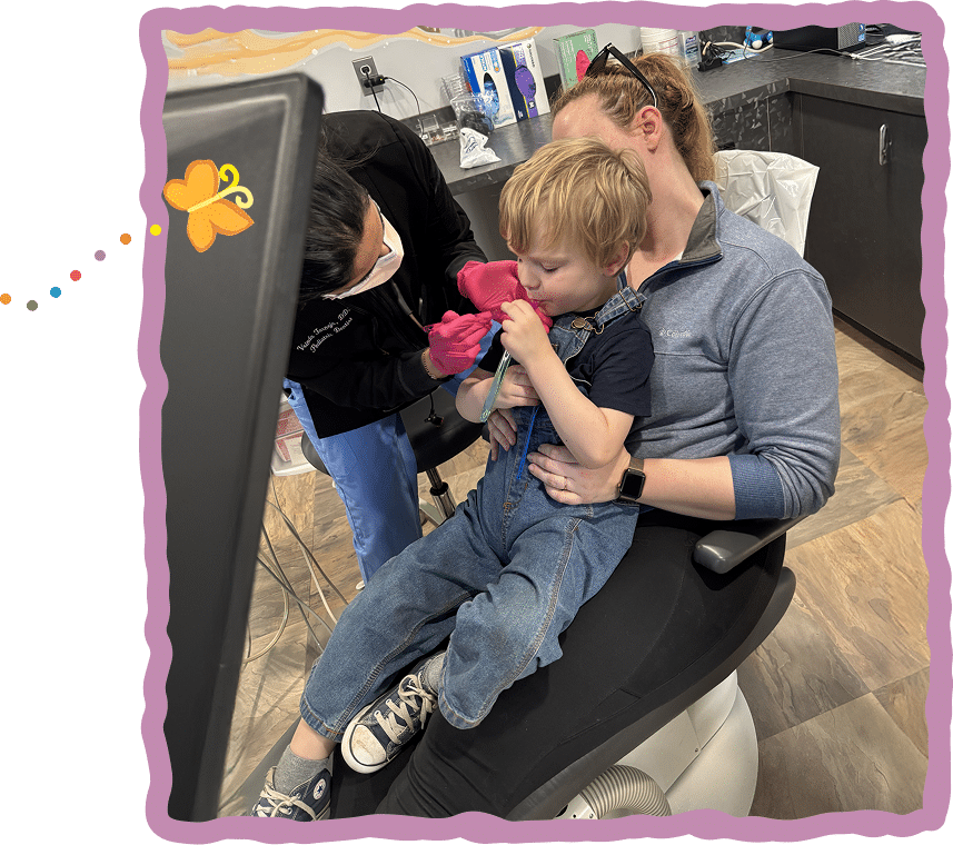 photo of Clark & his mom at dentist