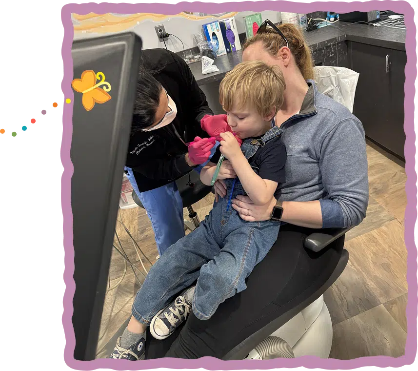 photo of Clark & his mom at dentist